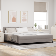 vidaXL Box Spring Säng med Madrass Taupe 200x200 cm Tyg