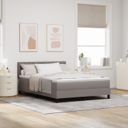 vidaXL Sängbotten med madrass Taupe 140x200 cm Tyg