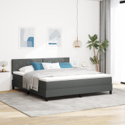 vidaXL Bäddmadrass med Madrass Mörkgrå 180x200 cm Tyg