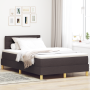 vidaXL Sängbotten med Madrass Mörkbrun 120x200 cm Tyg