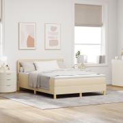 vidaXL Box Spring Säng med Madrass Grädde 140x200 cm Tyg