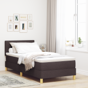 vidaXL Boxfjädrar Säng med Madrass Mörkbrown 80x200 cm Tyg