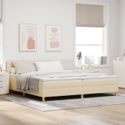 vidaXL Bäddmadrass med madrass Grädde 200x200 cm Tyg