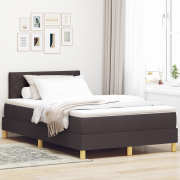 vidaXL Sängbotten med madrass mörkbrun 120x200 cm tyg