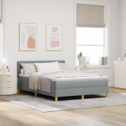 vidaXL Boxspring säng med madrass Ljusgrå 140x200 cm Tyg