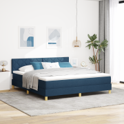 vidaXL Bäddmadrass Säng Med Madrass Blå 180x200 cm Tyg