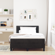 vidaXL Boxspring Säng med Madrass Svart 120x200 cm Sammet