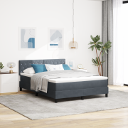 vidaXL Sänggavel med Madrass Mörkgrå 140x200 cm Sammet