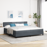 vidaXL Sänggavel med madrass Mörkgrå 200x200 cm Sammet