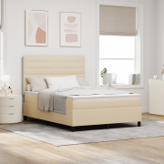vidaXL Box Våningssäng med Madrass Kräm 140x190 cm Tyg