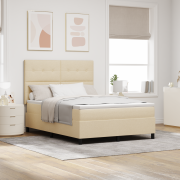 vidaXL Boxspring säng med madrass Grädde 140x200 cm Tyg