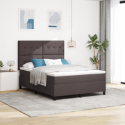 vidaXL Boxspring Säng med Madrass Mörk Brun 160x200 cm Tyg