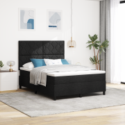 vidaXL Boxspring säng med madrass Svart 140x200 cm Tyg