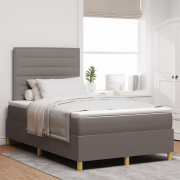 vidaXL Box Spring Säng med Madrass Taupe 120x200 cm Tyg