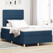 vidaXL Box Spring Bed med Madrass Blå 120x200 cm Tyg