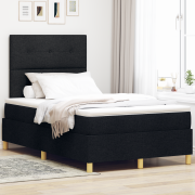 vidaXL Boxspring-säng med madrass svart 120x200 cm tyg