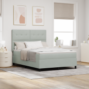 vidaXL Resårsäng med madrass 160x200 cm ljusgrå sammet