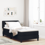 vidaXL Resårsäng med madrass 100x200 cm svart tyg