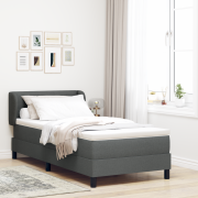 vidaXL Resårsäng med madrass 90x190 cm mörkgrå tyg