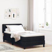 vidaXL Sängbotten med madrass Svart 90x190 cm Tyg