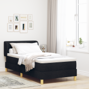 vidaXL Resårsäng med madrass 100x200 cm svart tyg