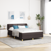 vidaXL Resårsäng med madrass 160x200 cm mörkbrun tyg