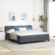 vidaXL Resårsäng med madrass 180x200 cm mörkgrå sammet