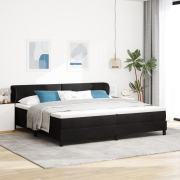 vidaXL Sängbotten med Madrass Svart 200x200 cm Sammet