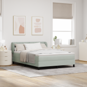 vidaXL Boxspring Säng med Madrass Ljusgrå 140x200 cm Sammet