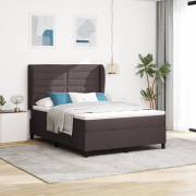 vidaXL Resårsäng med madrass 140x200 cm mörkbrun tyg