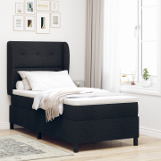 vidaXL Resårsäng med madrass 100x200 cm svart tyg