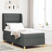 vidaXL Resårsäng med madrass 100x200 cm mörkgrå tyg