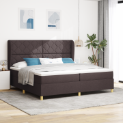 vidaXL Resårsäng med madrass 200x200 cm mörkbrun tyg