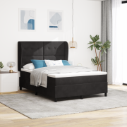 vidaXL Resårsäng med madrass 160x200 cm svart sammet