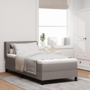 vidaXL Boxspring med madrass - Taupe, 80x200 cm, tyg