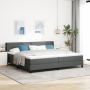 vidaXL Mörkgrå boxspring säng med madrass, 200x200 cm, tyg