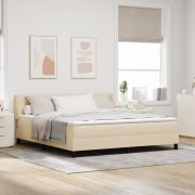 vidaXL Box­fjädringssäng med madrass Grädde 180x200 cm Tyg