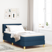 vidaXL Kontinentalsäng med madrass i blått – 100 x 200 cm, tyg