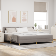 vidaXL Box Spring Säng med Madrass Taupe 200x200 cm Tyg