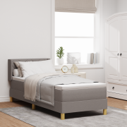 vidaXL Boxerspring Säng med Madrass – Taupe, 80x200 cm