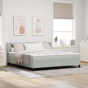 vidaXL Boxspring Säng med Madrass Ljusgrå 180x200 cm Sammet