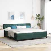 vidaXL Resårsäng med madrass 200x200 cm mörkgrön sammet