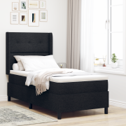 vidaXL Sängbotten med madrass svart 90x200 cm