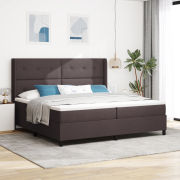 vidaXL Boxfjäderbädd med madrass Mörkbrun 200x200 cm Tyg