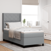 vidaXL Boxspring Säng med Madrass Ljusgrå 100x200 cm Tyg