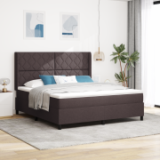 vidaXL Boxspring Säng med Madrass Mörkbrun 180x200 cm Tyg