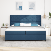 vidaXL Boxspring Säng med Madrass Blå 200x200 cm Tyg