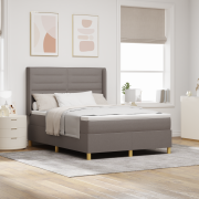 vidaXL Sängbotten med Madrass Taupe 160x200 cm Tyg