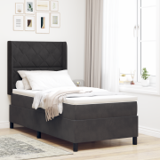 vidaXL Resårsäng med madrass 100x200 cm svart sammet