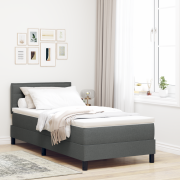 vidaXL Boxspring-säng med madrass & LED mörkgrå 80x200 cm tyg